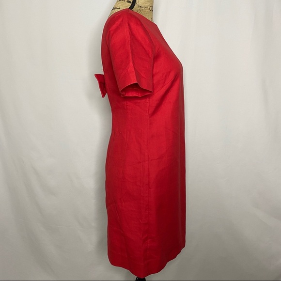 Maeve Anthropologie Red Short Sleeve Bow Dress‎ - Picture 5 of 10